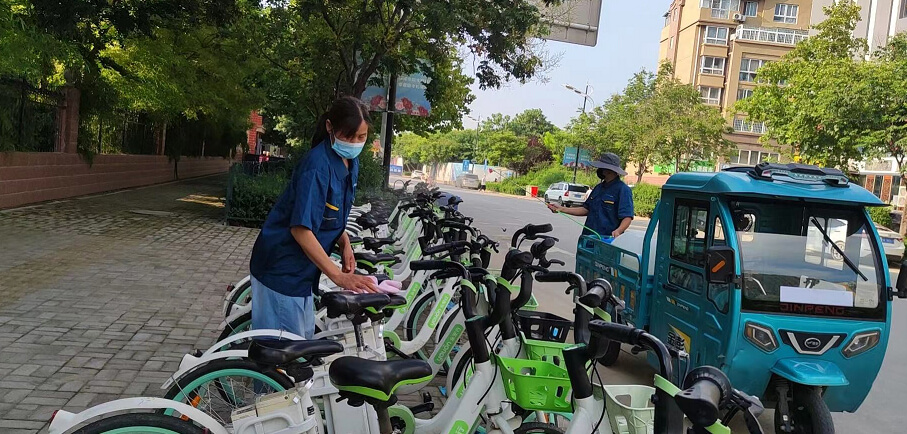 共享助力車每兩小時消殺一次，守護市民出行安全