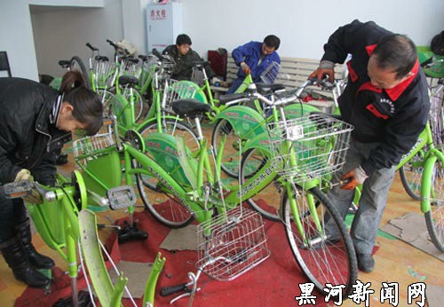 黑河：我市便民公共自行車入庫檢修