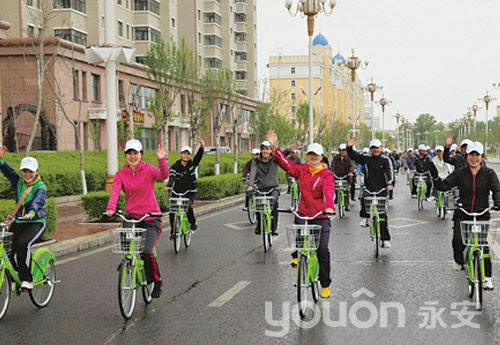 2012年5月27號，黑河市公共自行車項目正式啟動，市民參與現(xiàn)場體驗活動